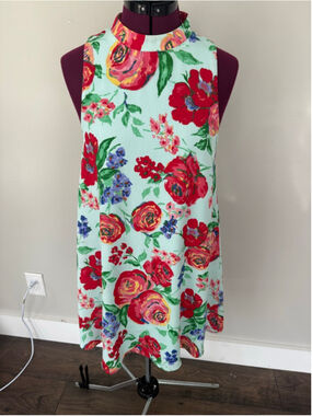 Everly Floral Sleeveless Shift Dress Small Summer Spring
